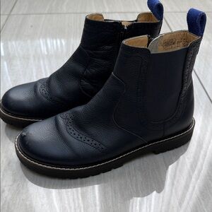 Mini Boden Navy Leather Chelsea Boots